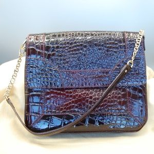 Kate Spade Vintage Oxblood Faux Croc Shoulder Bag